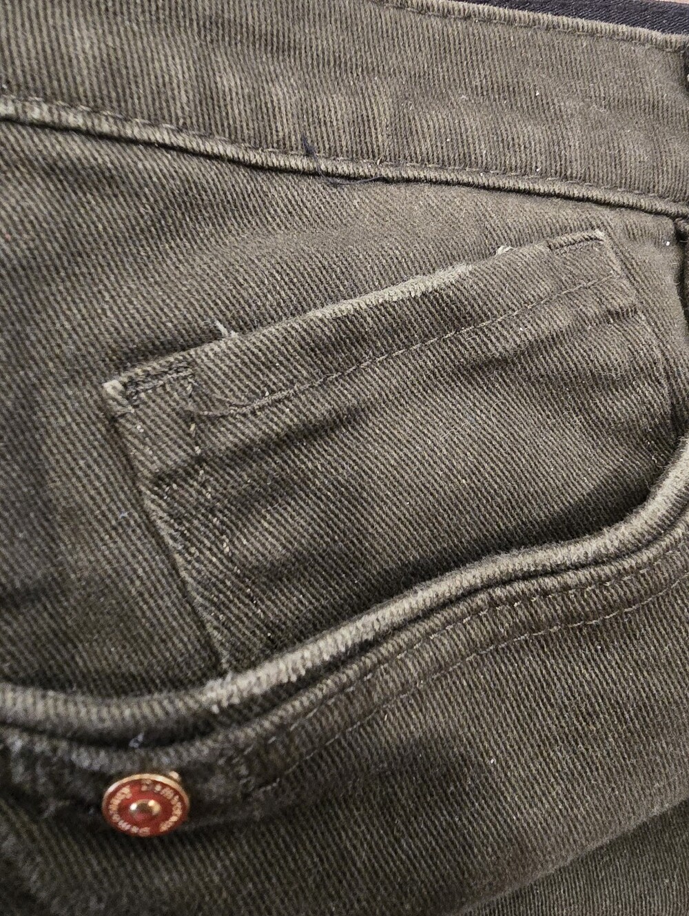 Democracy "Ab"solution Cropped Fray Hem Jeans Size 14 Olive - Picture 8 of 9